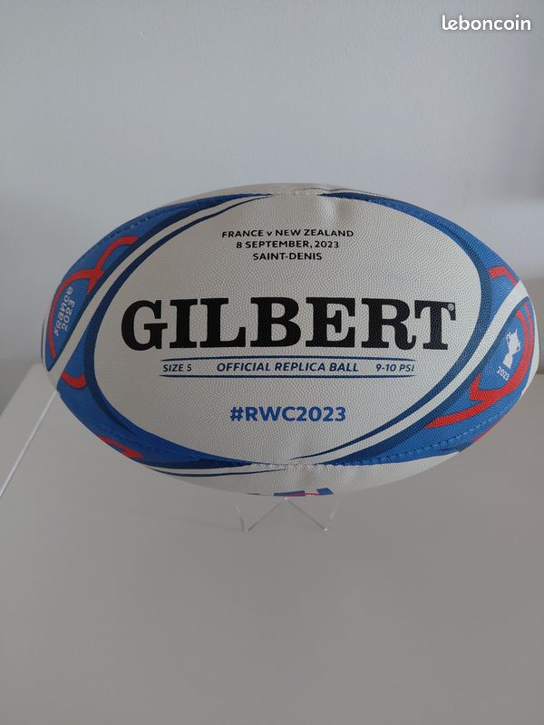 Gilbert Ballon Coupe du Monde Rugby 2023 Fidji T.5 Blanc/Noir