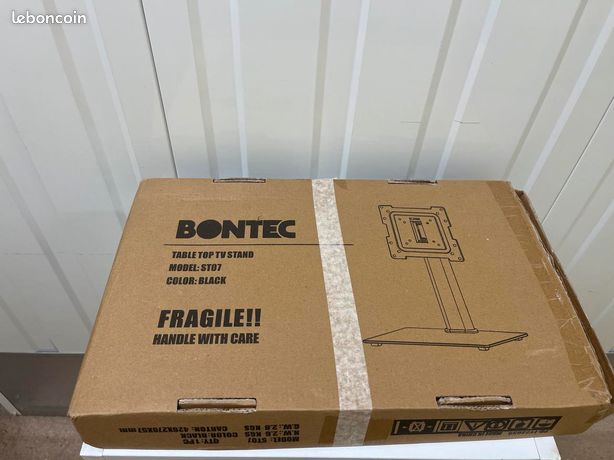 BONTEC Support TV Sur Pied 17-43 Pouces - Pivot 50° Hauteur Réglable Jusqu'à 45kg - VESA 200x200