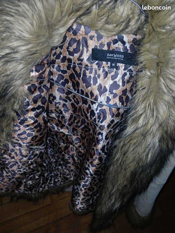 Veste 3/4 Femme. Croûte de cuir beige. Oakwood (image 3)