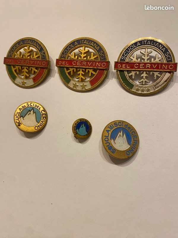Médaille Sportive Ancienne - Ski Club Cervino 1959 - Italie - Métal Doré - Très Bon État
