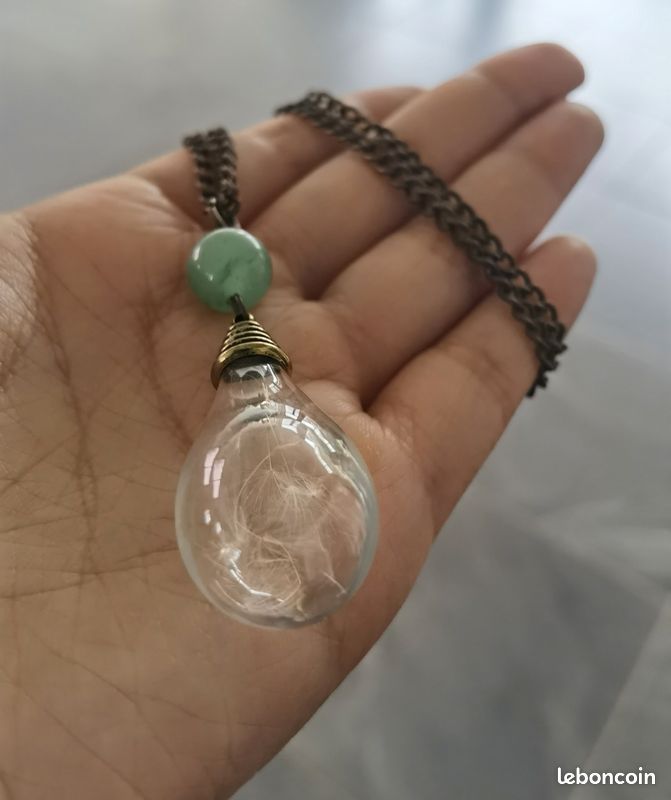 Collier forme goutte pissenlit (image 4)