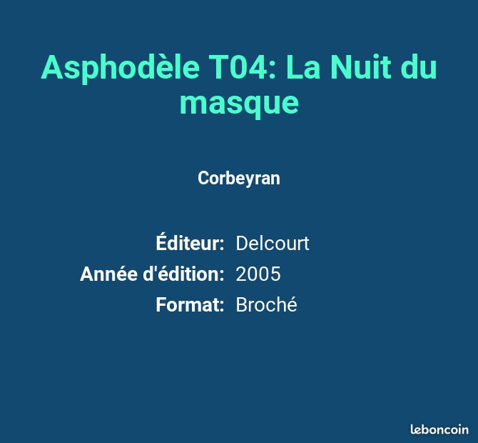 Asphodèle T04: La Nuit du masque - Corbeyran (image 2)