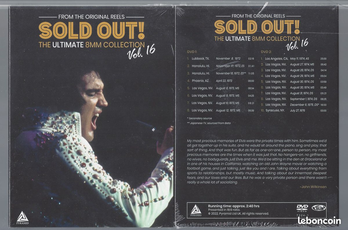 Elvis presley sold out vol 1 Newly Restored au vol 20 deluxe digipack 40 dvd discs originaux +45 heures de concerts avec son direct Label Pyramid Collection complète sous blister ultra méga rare (image 18)