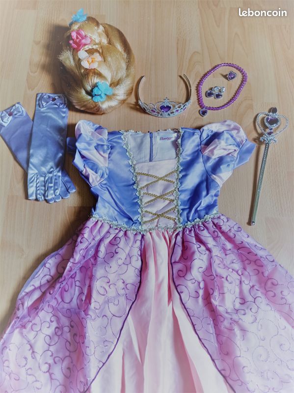 Déguisement Princesse raiponce perruque 6ans Jeux Jouets
