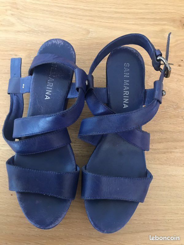 Sandales femmes cuir bleu majorelle T38 (image 3)