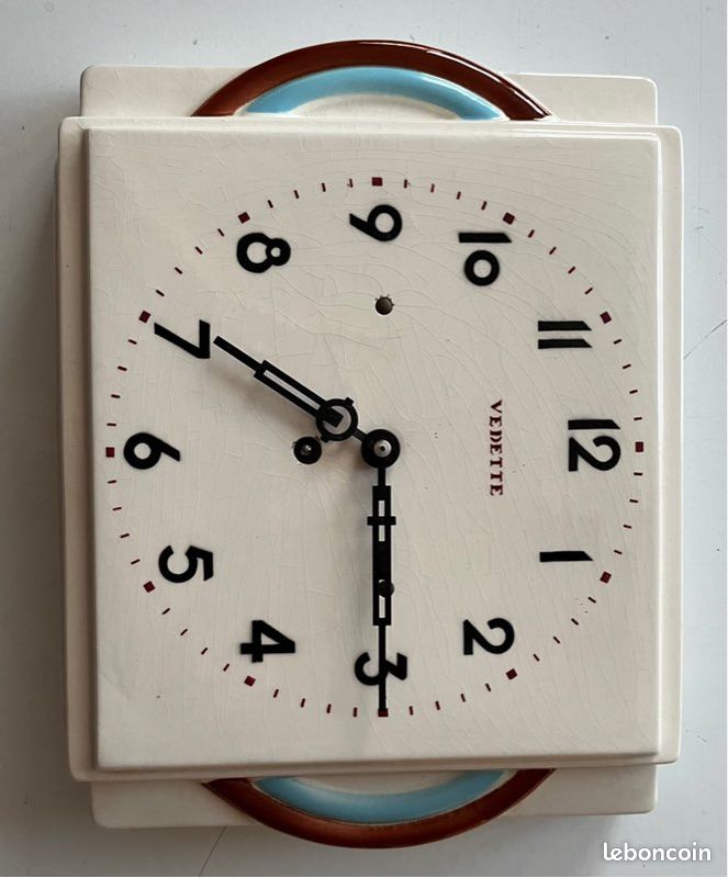 Pendule Vedette à clef, céramique vintage (image 5)