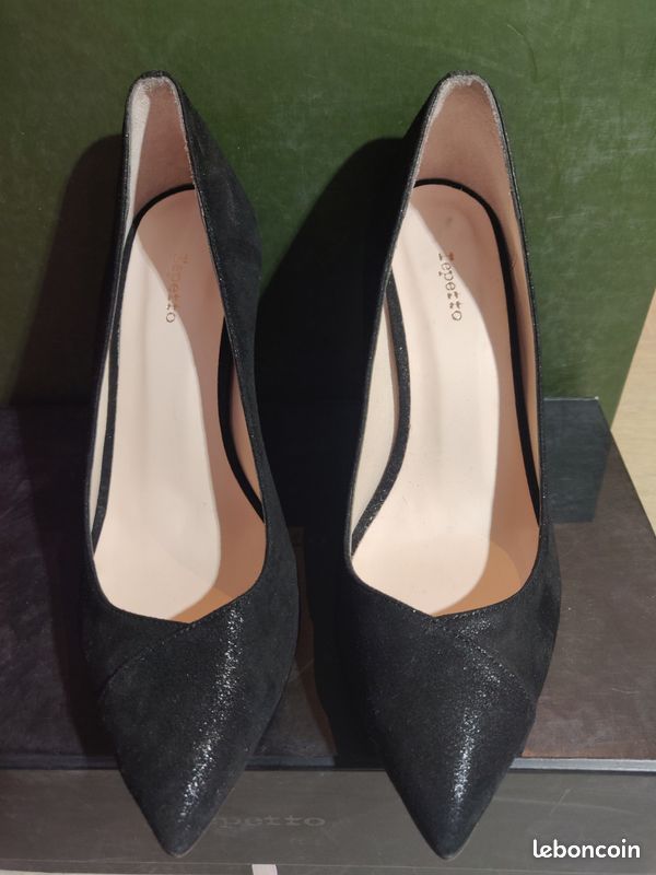 Escarpins Repetto Luxueux En Cuir Bi-matière - Pointure 37 (US 5.5, UK 4), Talons Hauts, Comme Neufs