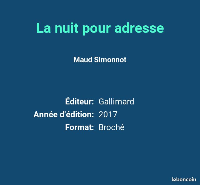 La nuit pour adresse - Maud Simonnot (image 2)