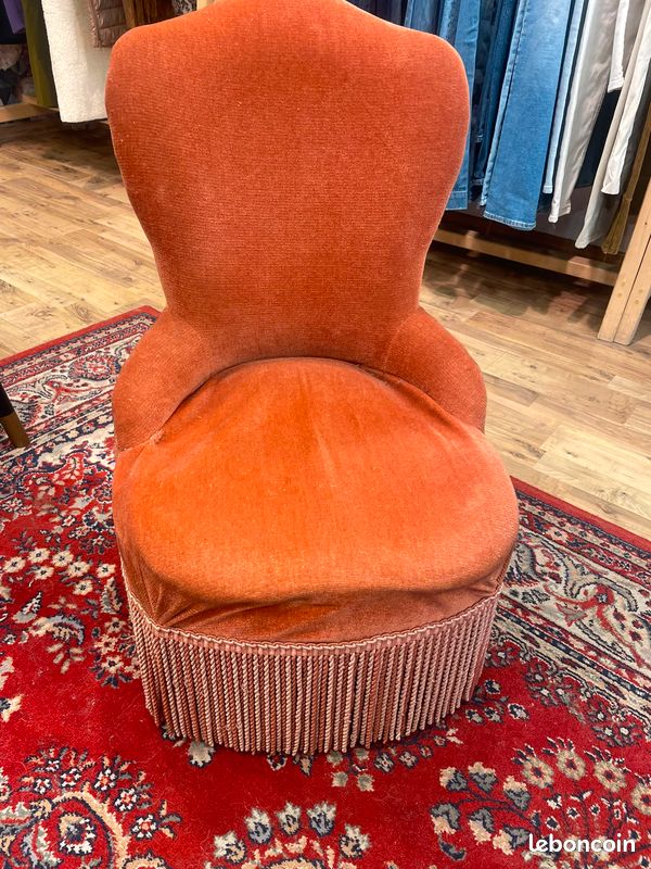 Fauteuil crapud vieux rose - chauffeuse (image 1)
