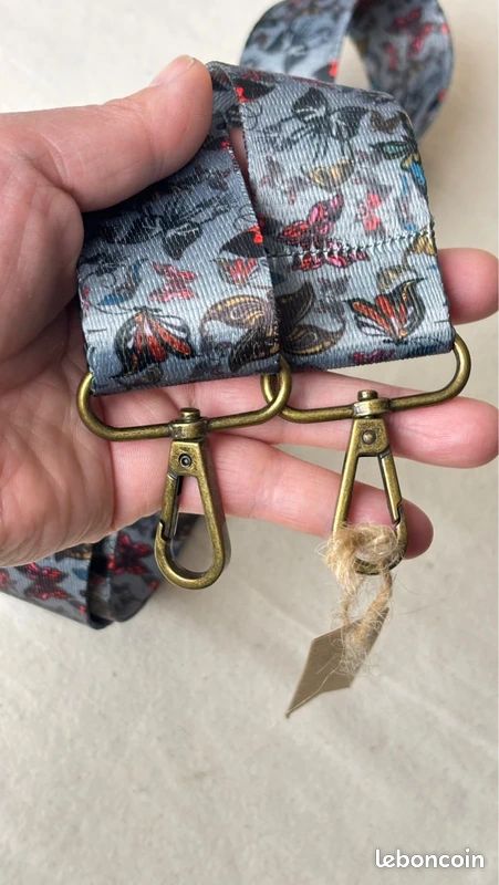 Bandoulière de sac à motifs ajustable - 38mm - Papillon - Bronze (image 2)