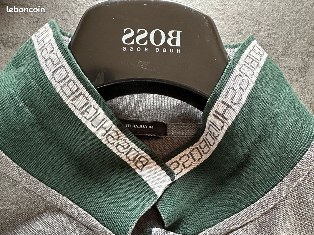 Polo Hugo Boss - Regular fit - XXL - Manches longues - Gris motifs vert (image 16)