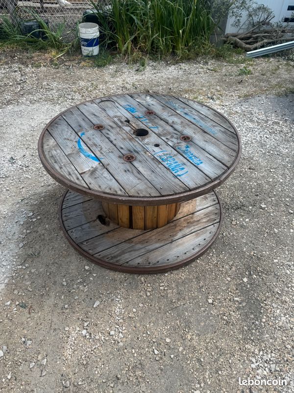 Bobine/Touret en bois annee 1970 (image 3)