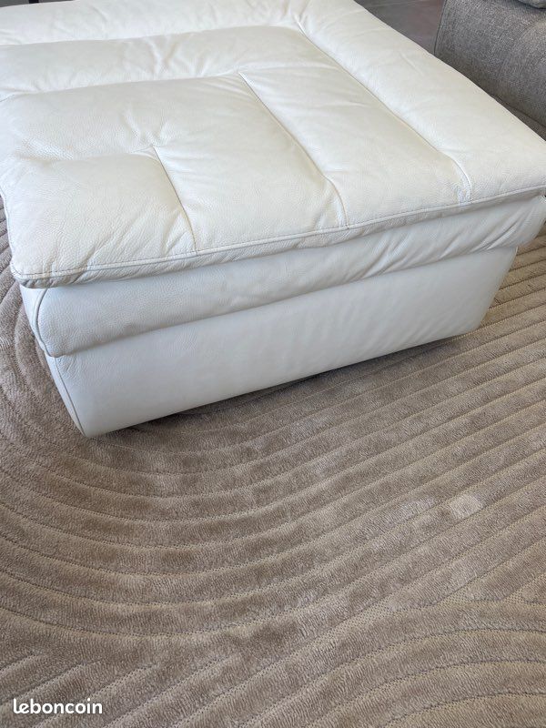 Pouf en cuir qui fait office de table basse (image 2)