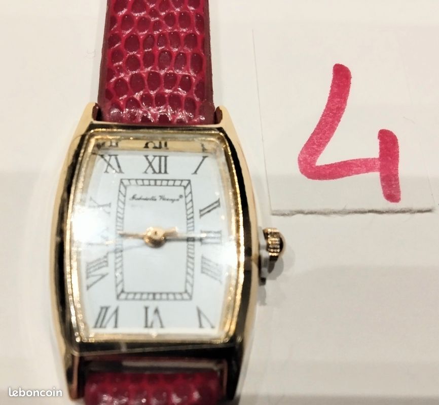 Montre Femme Gabriella Vicenza Quartz - Boîtier Doré 26mm, Bracelet Cuir Bleu, Occasion TBE
