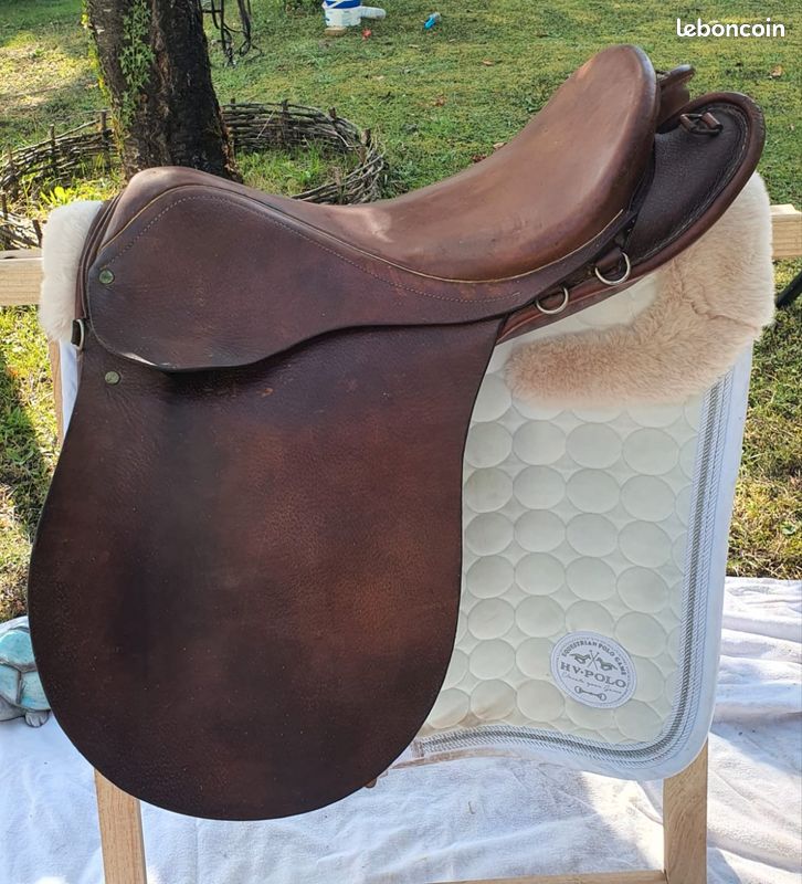 Selle Hilton GP 17,5 Pouces Cuir Marron – Selle Polyvalente Bon état, UK