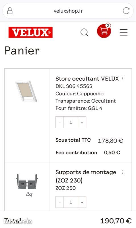 Store occultant Vélux (image 2)