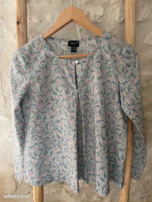 Cyrillus Chemisier Liberty Bleu Femme Blouse Liberty Cyrillus