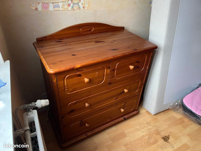 Commode 4 tiroirs vrai bois (image 2)