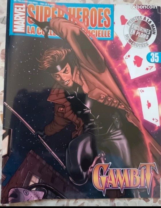 Figurine Gambit Marvel En Plomb Eaglemoss #35 Avec Fascicule - Occasion Collection
