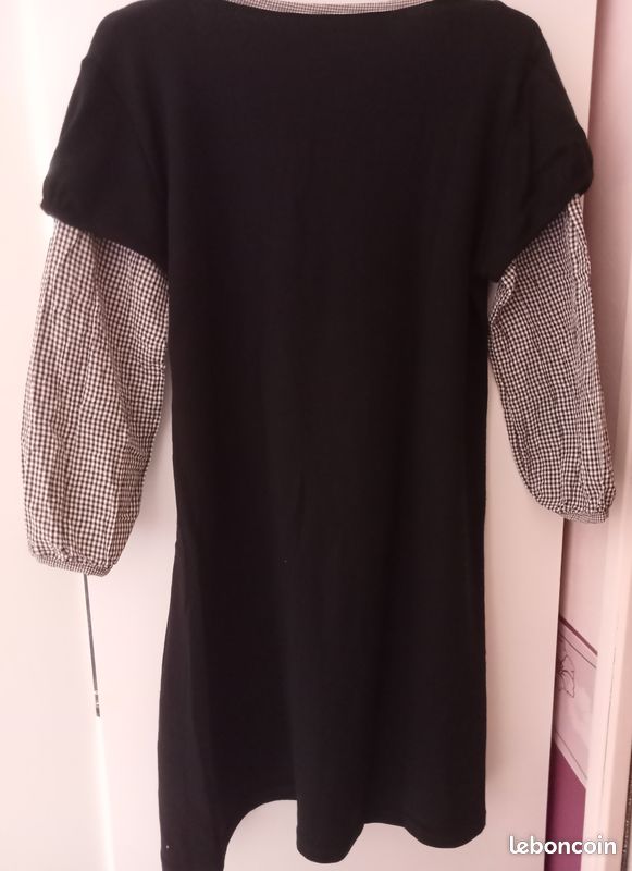 Robe demi saison noir et vichy petits carreaux 44 (image 4)