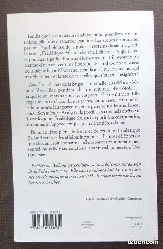 Frédérique Balland Au plus pres du mal Une psychologue à la brigade criminelle (image 2)