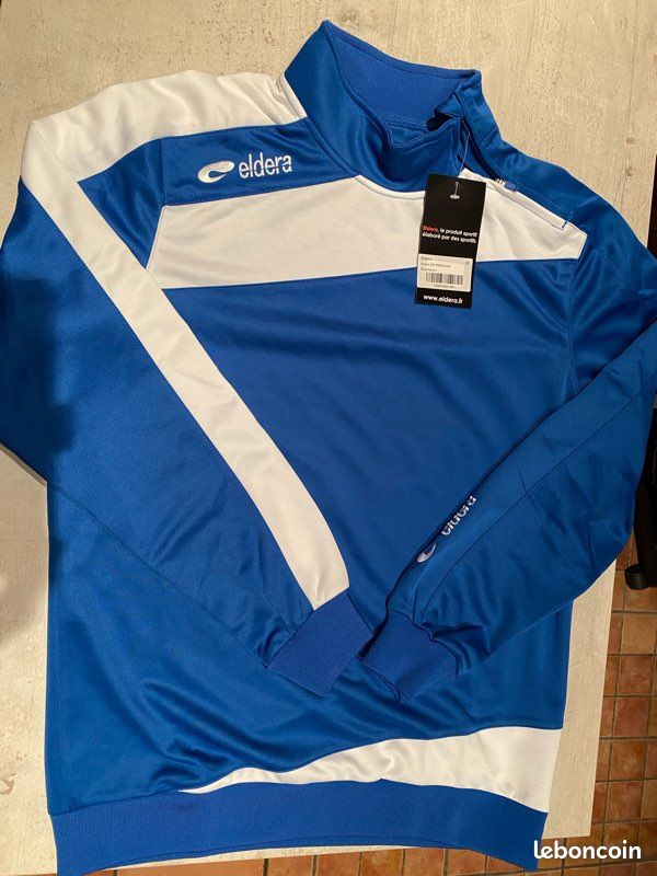 Sweat zippé Eldera neuf blanc et bleu royal Vêtements
