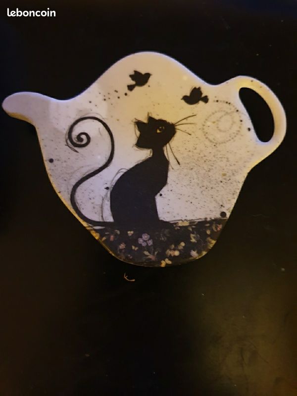 PETIT PLATEAU DE SERVICE INDIVIDUEL BUG ART KOOK CHAT NOIR - KIUB