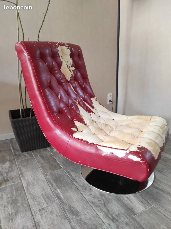 Fauteuil vintage capitonné (image 4)