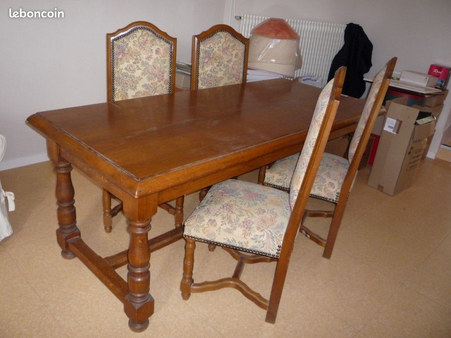 Idéal pour maison de campagne Table et chaises chêne massif (image 3)