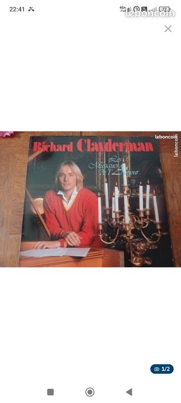 Lot de 2 vinyles 33t Richard Clayderman/ Romantic + Les musiques de l'amour (image 1)