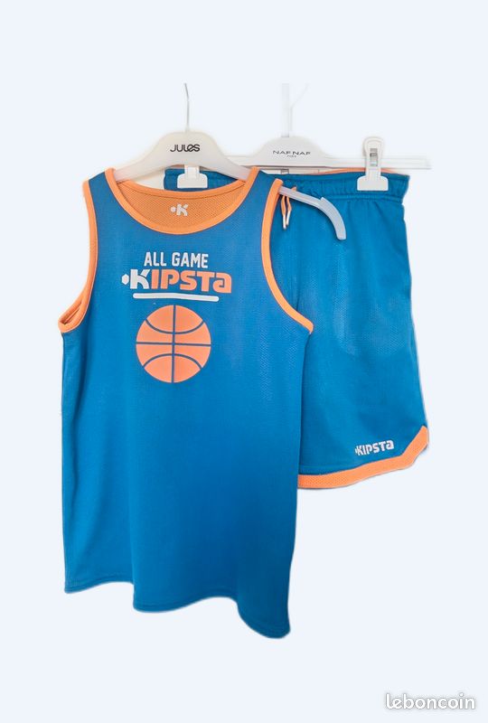 DaceStar 2 Pièces Maillot Basket Enfant - Tenue Complète Pop Basketball Pour Garçons 4 à 14 Ans
