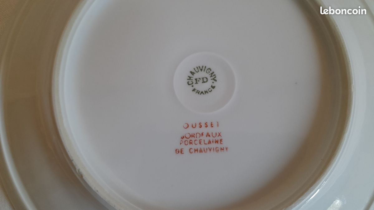 Superbes sept anciennes assiettes creuses Fonteyne la Rochelle Véritable porcelaine extra dure en excellent état (image 19)
