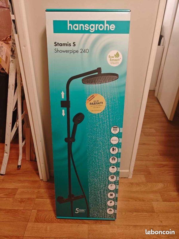 Colonne de douche thermostatique noir, Stamis S, HANSGROHE NEUF ✅ (image 1)