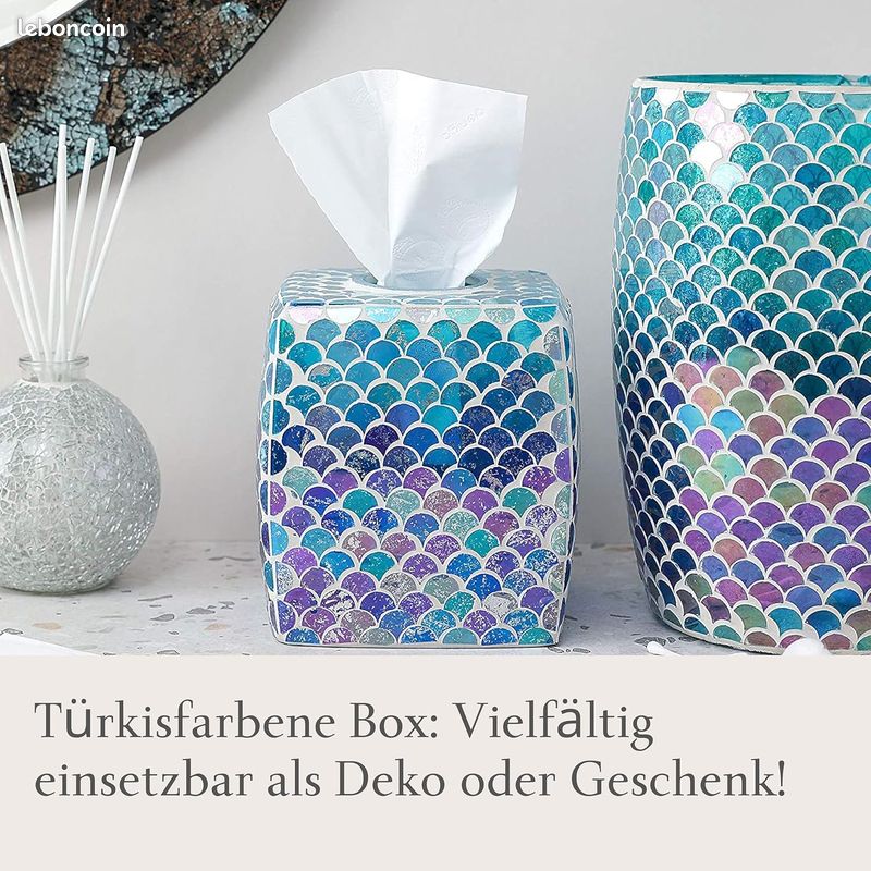 Boîte à Mouchoirs Boîte à Mouchoirs De Style Européen Créatif Acrylique Rétro Salon Cuisine Tiroir Boîte Hôtel KTV Salle De Bain Barre Boîte De Rangement Distributeur De Mouchoirs ( Color : Gold+Blue