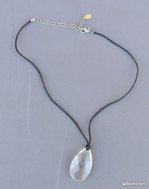 Collier fantaisie pierre transparente (image 2)