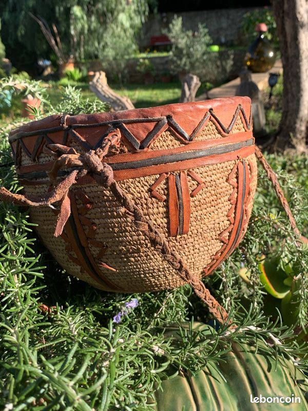 Grand Panier En Osier Ancien – 57x31x27cm – Idéal Pour Fruits Ou Déco