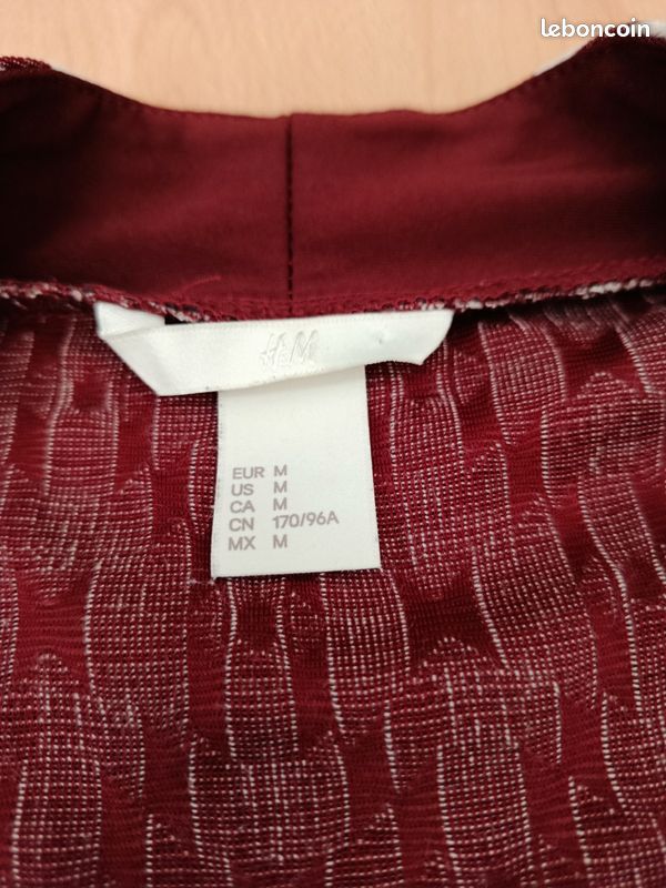 Cardigan H&M Rouge Bordeaux Dos Ajouré - Taille XS/34 - Occasion En Parfait état