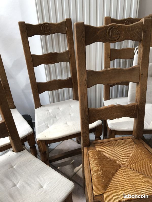 Lot chaises chene massif (image 2)