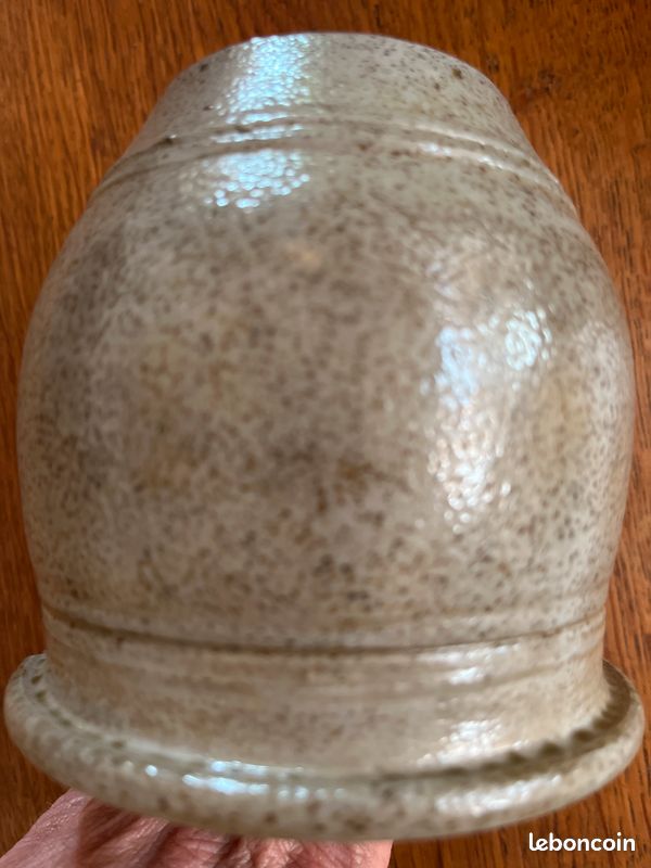 Pot ancien grès flammé gris beige (image 4)