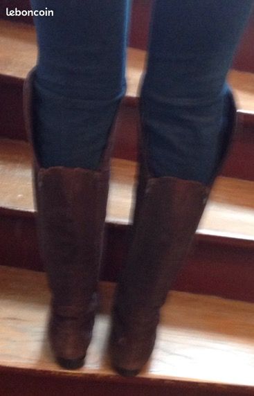 Bottes hautes CUIR qui allongent les jambes T37 (image 3)