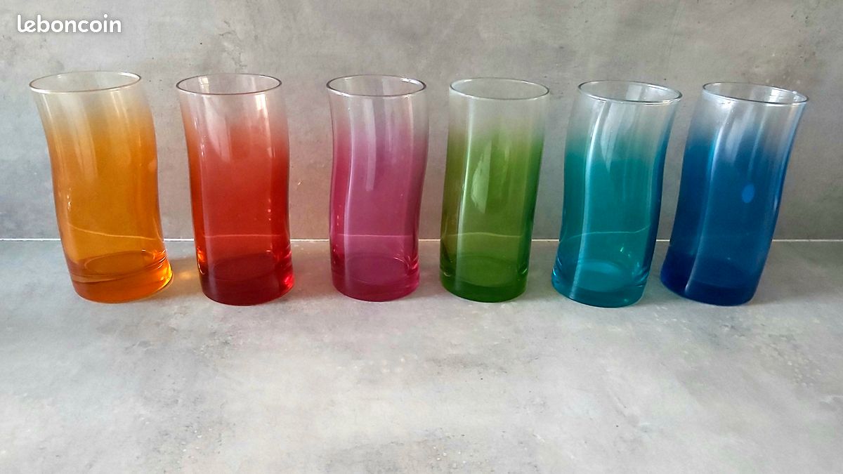 6 verres colorés (image 1)