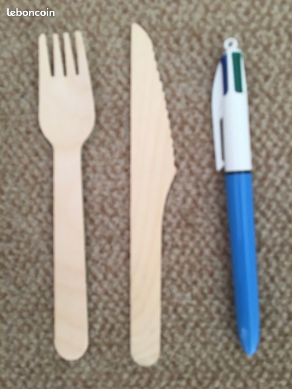 Paires de baguettes chinoises en bambou + kits avec cuillère pique-nique (image 2)
