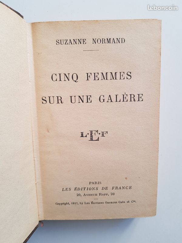 Cinq femmes sur une galère - Suzanne Normand - Edition de 1934 (image 3)