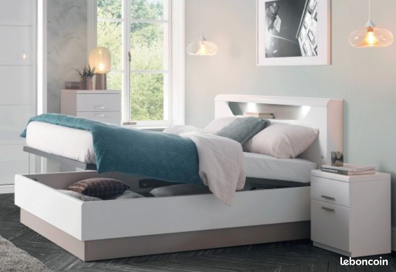 Lit coffre 160 x 200 CELIO - chêne clair / PARFAIT ETAT (image 3)
