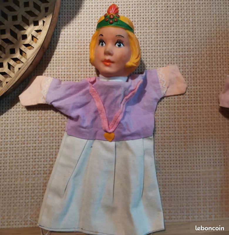 Lot De 3 Marionnettes à Gaine Vintage - Années 50 - Théâtre Enfant