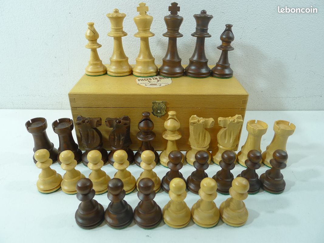 LARDY Chess set Jeu d'échecs buis King 88 mm Plombé et avec