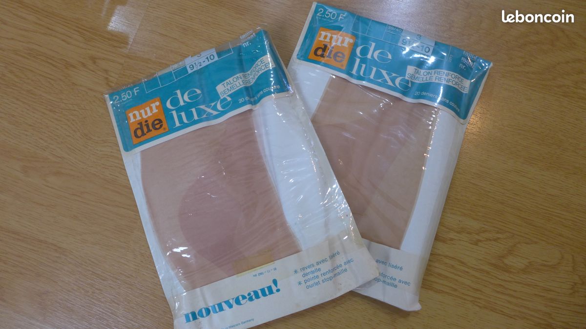 Lot de 2 paires de bas nylon stockings vintage chair T3/4 (image 2)