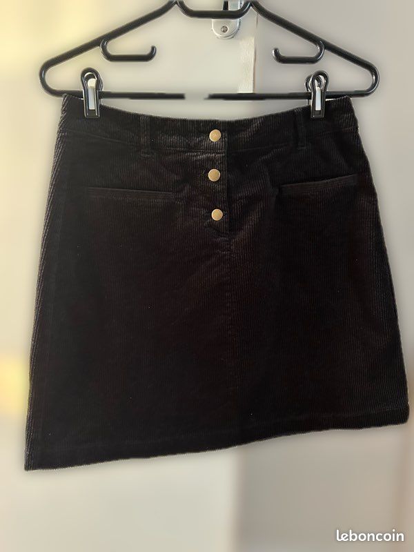 Jupe En Velours Noir Talbots - Taille 10, Longueur Longue, Coupe A-Line