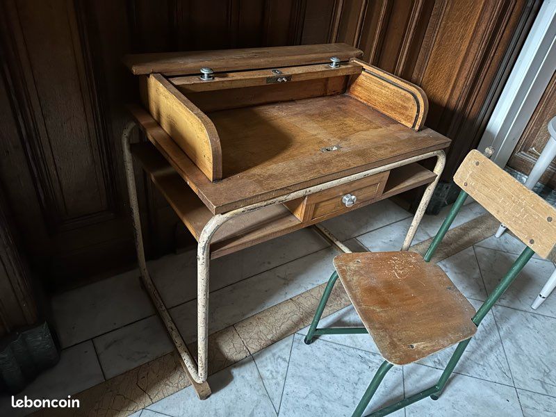 Bureau tubulaire belge de Torck Meuble, métier années 1950 enfant école (image 9)
