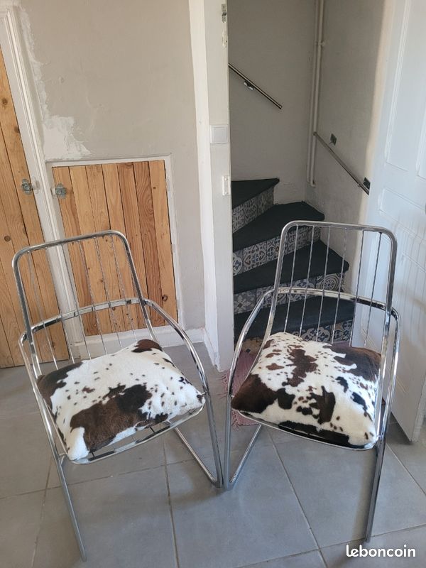 Lot de 2 fauteuils vintage chrome (image 1)